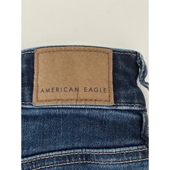 American Eagle Jean 8 High-Waisted Jegging Dark Wash Clean Girl Street Style - Picture 12 of 16